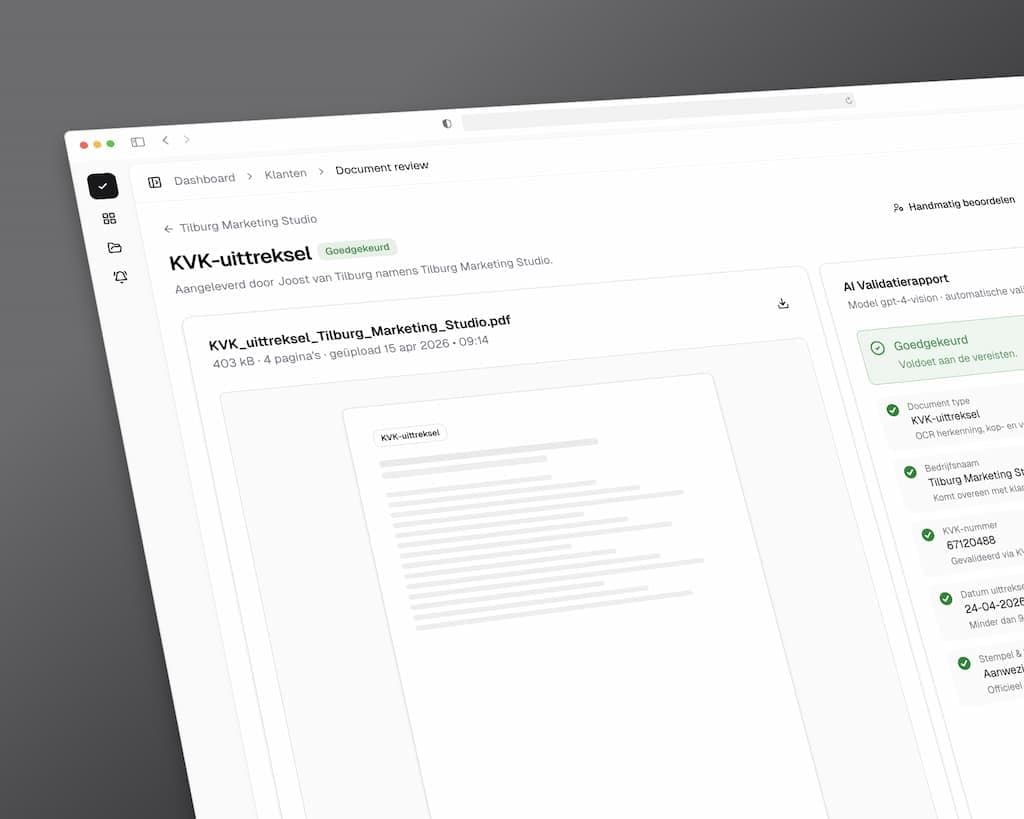 Preview image of AI valideert klantdocumenten voordat jij ze opent